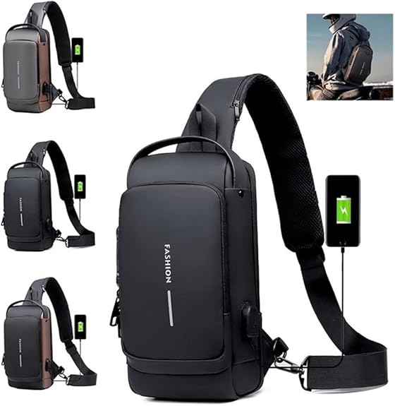 Bolso bandolera deportivo antirrobo con carga USB