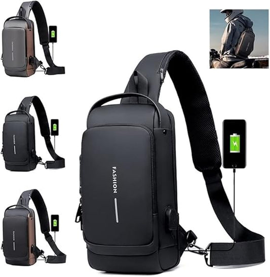Bolso bandolera deportivo antirrobo con carga USB