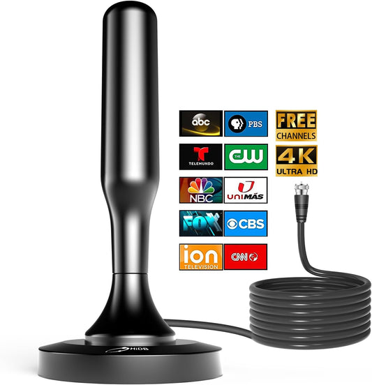 Antena de TV HIDB para Smart TV de interior, antenas digitales HD de interior con base magnética resistente
