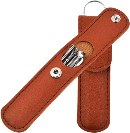 Kit de 6 piezas para eliminar la cera de los oídos con bolsa de cuero artificial