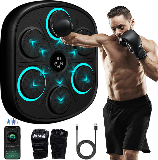 Máquina de boxeo musical inteligente para adultos y niños, entrenador interactivo de pared con pantalla LED